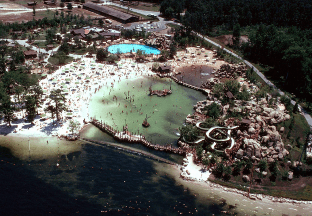Old picture of the former River Country waterpark, in Orlando, Florida.