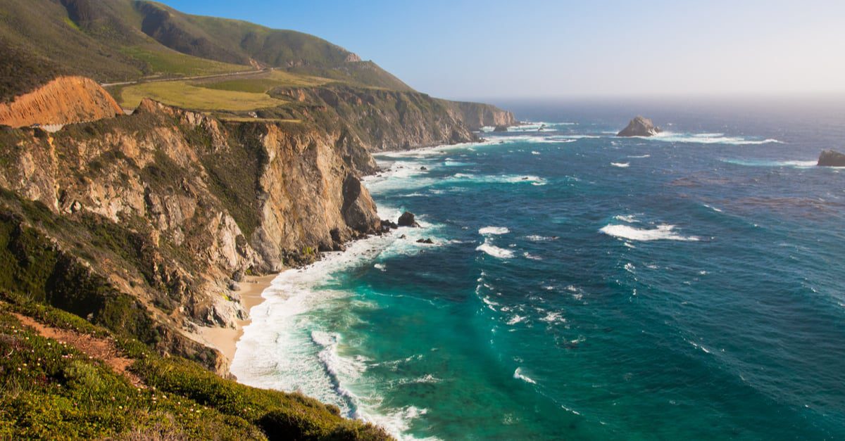 Aerial view of the Big Sur, in California.