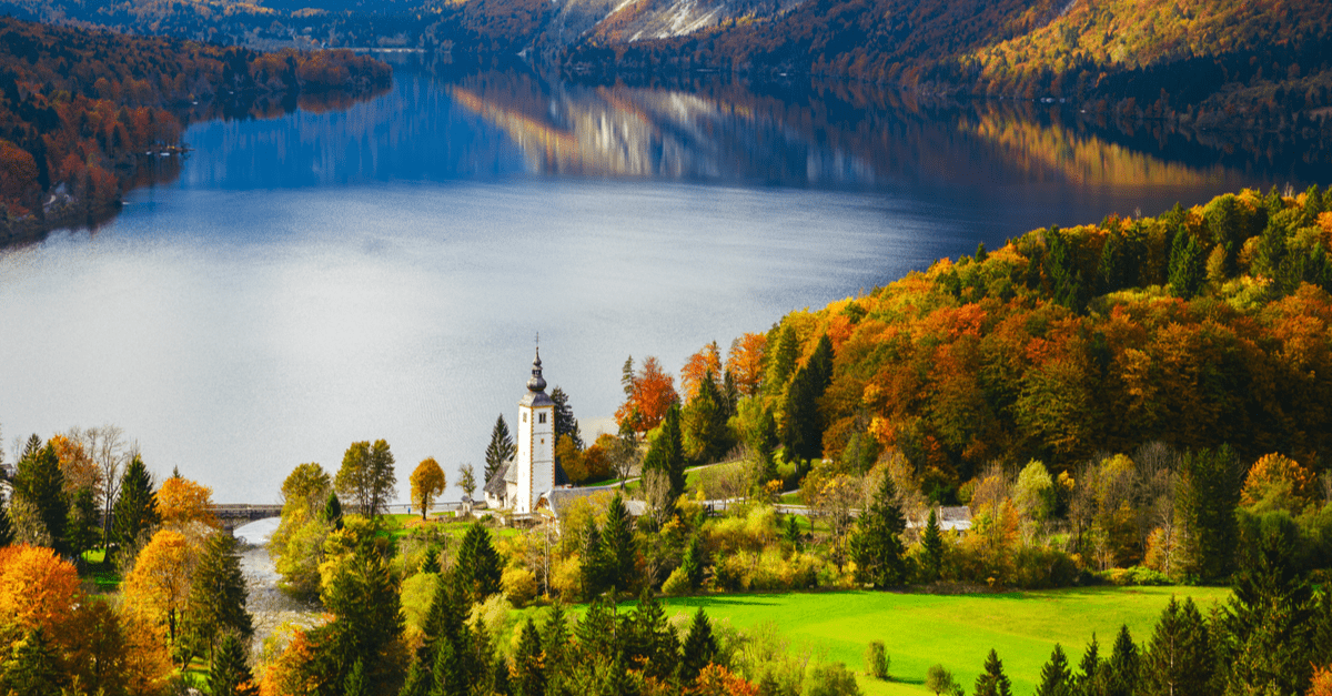 a view of slovenia's lake