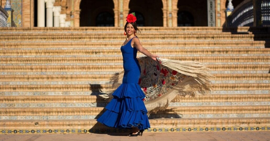 A flamenco dancer woman performing in Seville, Spaing.