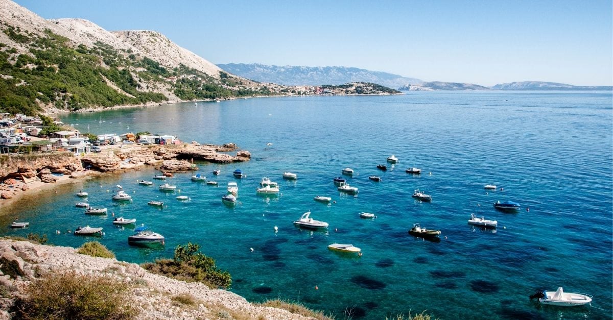 View of the Krk Bay, in Croatia.