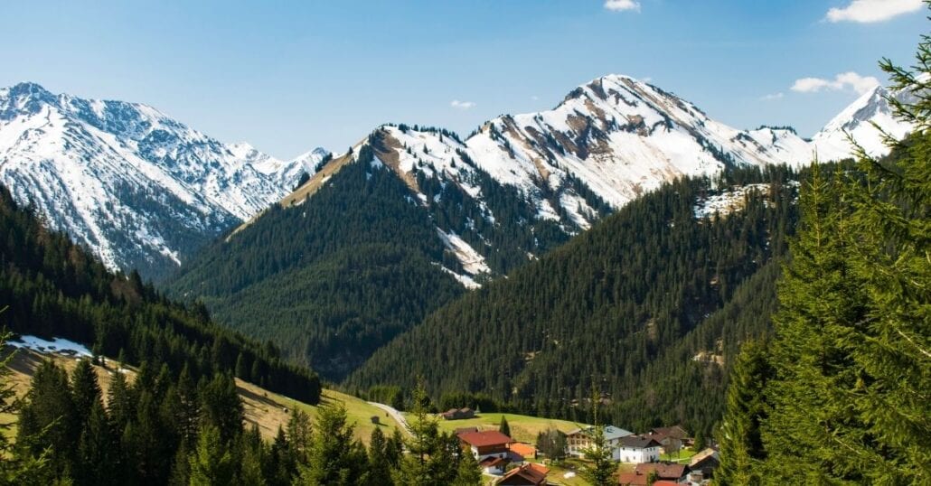 The green-snowy Swiss alps.