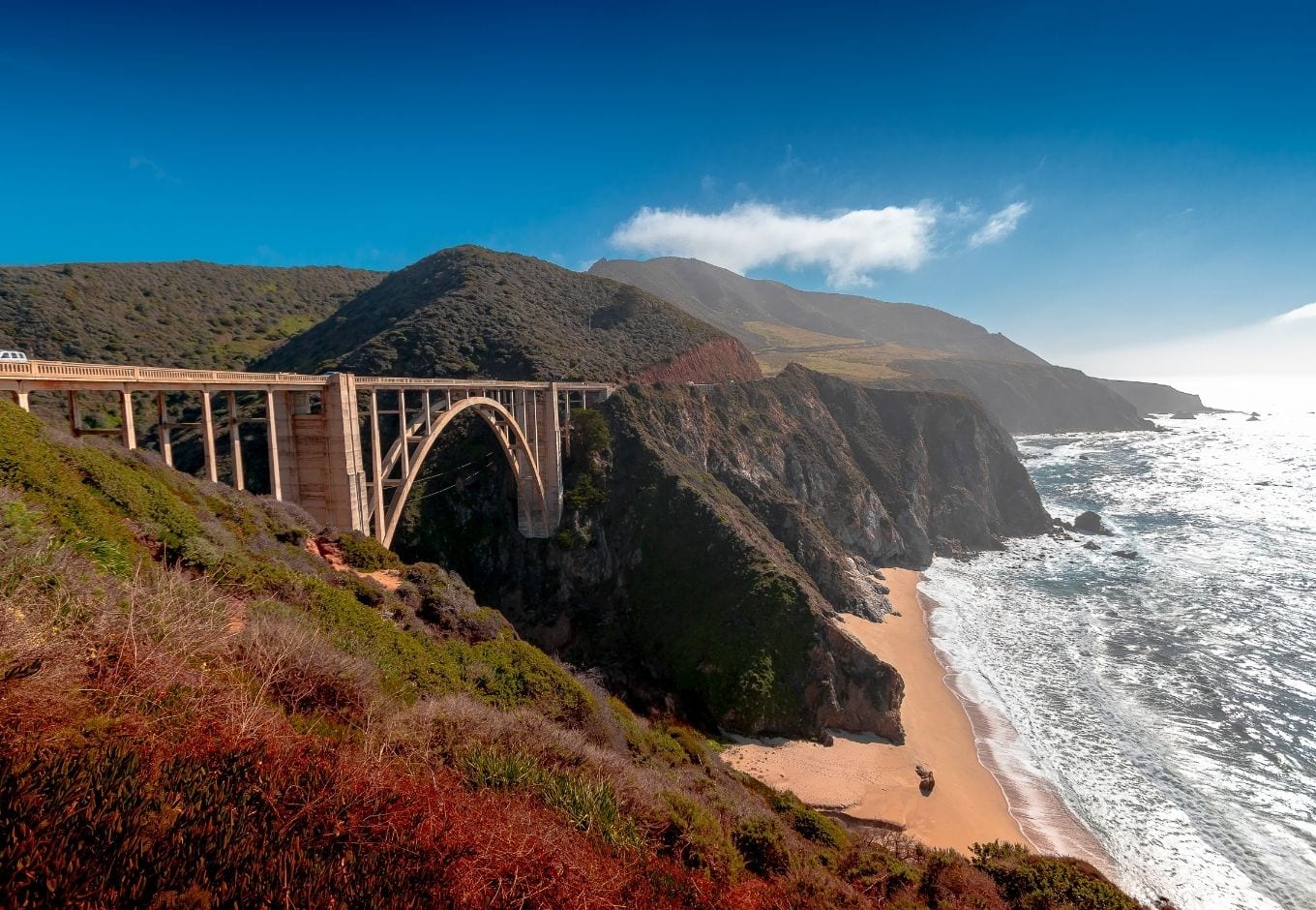 The Big Sur, on the Pacific Coast Highway, in California.