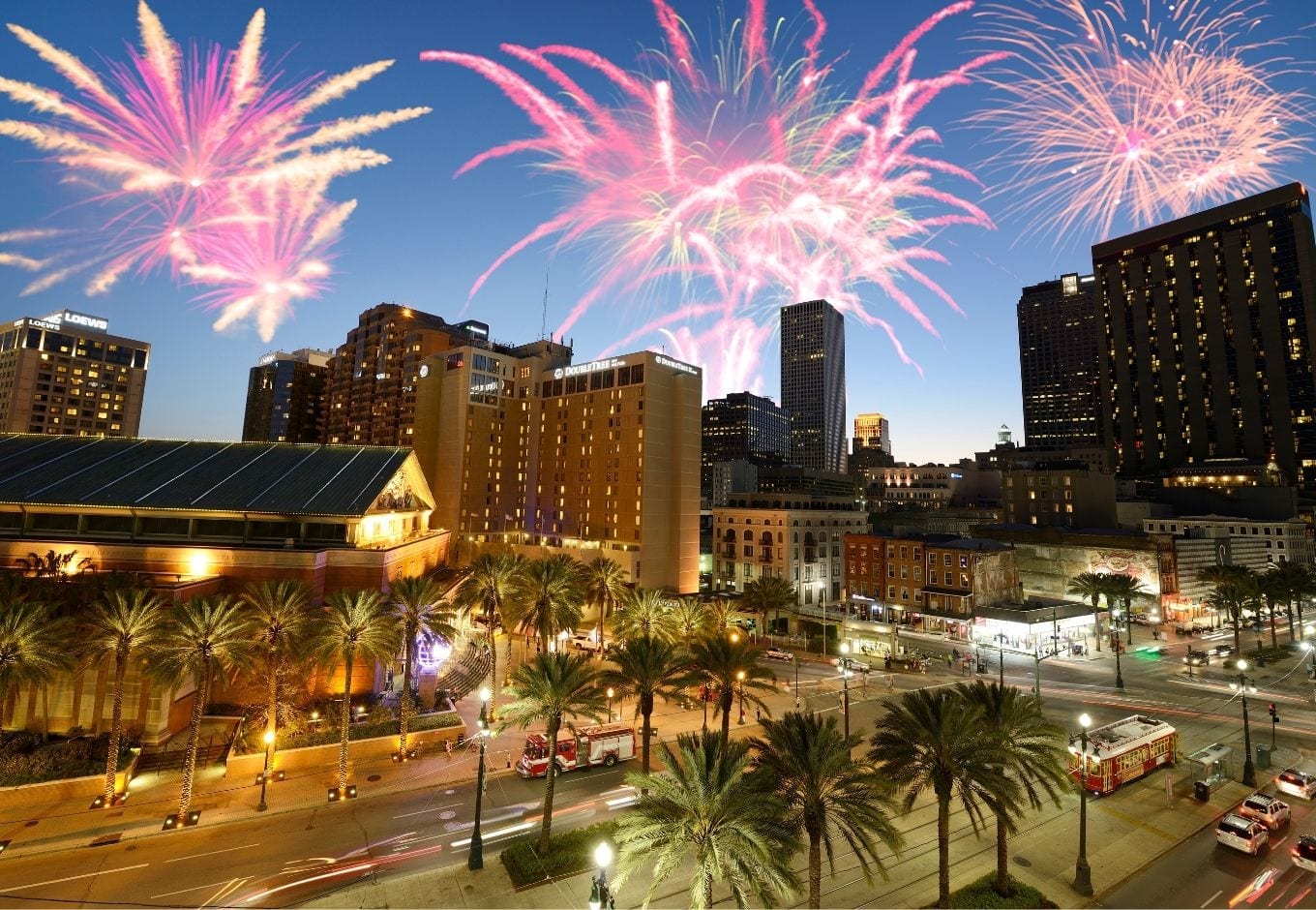 Fireworks in New Orleans, Louisiana.