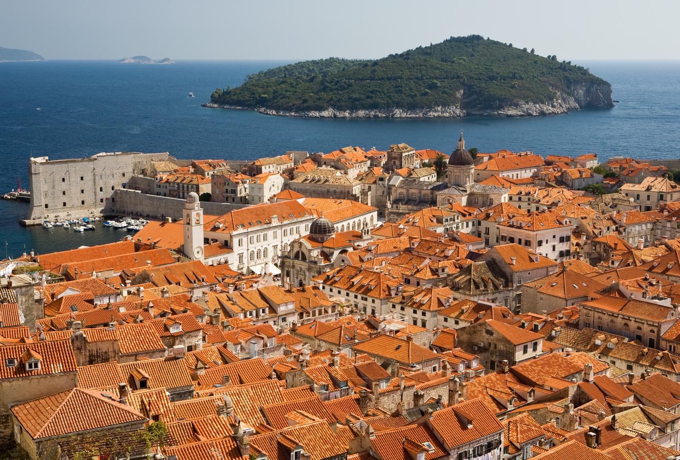 Old Town of Dubrovnik and Lokrum Island, in Croatia.