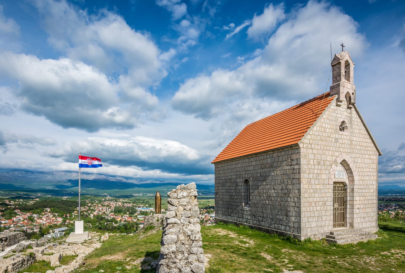 The chapel above the town of Sinj, in Croatia