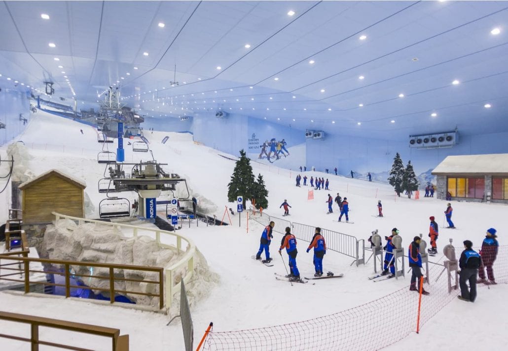  Ski Dubai, an indoor ski area.
