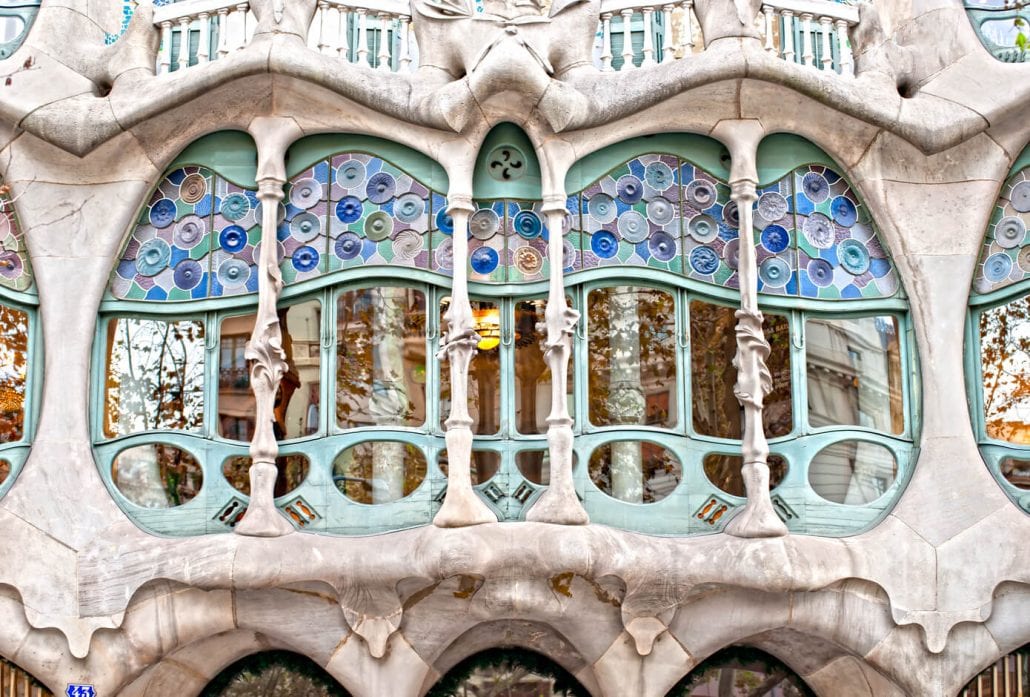 The ocean-inspired façade of Casa Batllò in Barcelona, Spain.