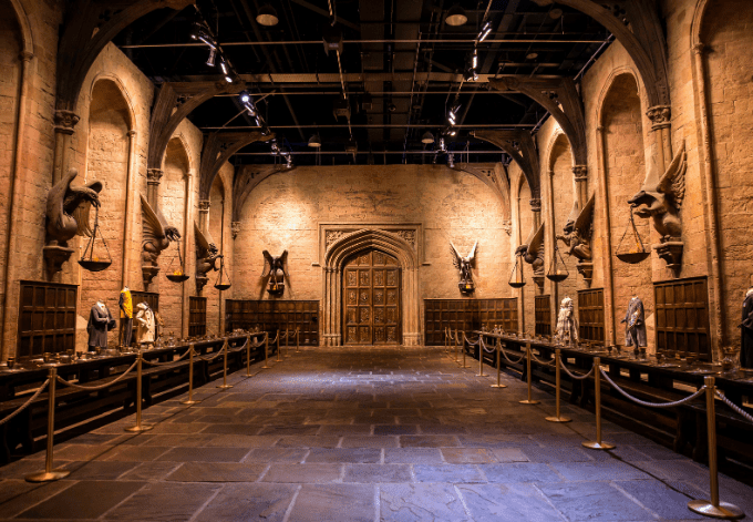 Great Hall at The Making of Harry Potter at Warner Bros. Studio Tour London, A behind the scenes walking tour of Harry Potter movies.
