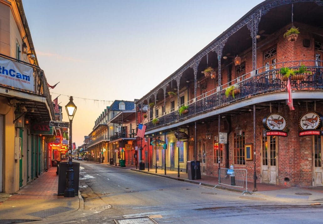 The New Orleans French Quarter, in Louisiana, USA.