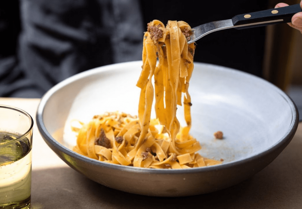 A pasta dish from Cotogna restaurant, in San Francisco, California.