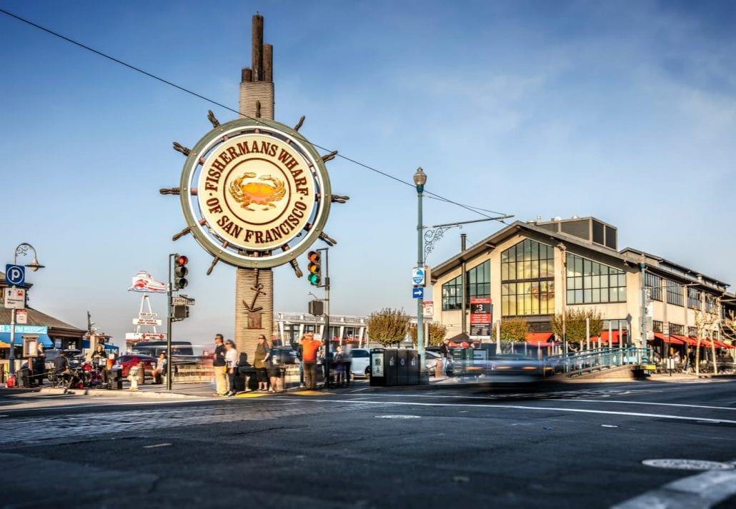 The Famous sign at Fisherman's wharf, in San Francisco, California.