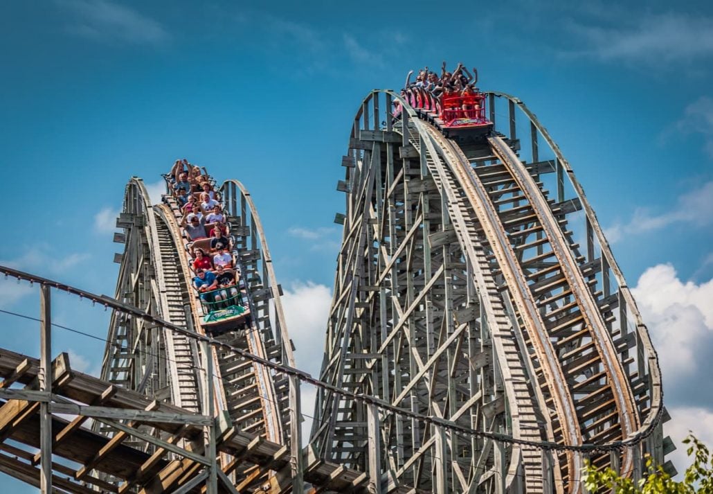 Roller coaster in the Hershey Park, Pennsylvania