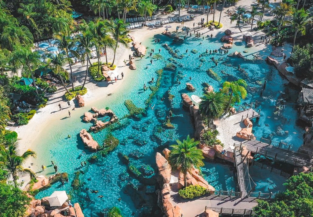 The Discovery Cove water park in Orlando, Florida.