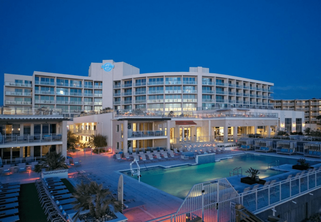 Hard Rock Hotel Daytona Beach, Florida, at nighttime