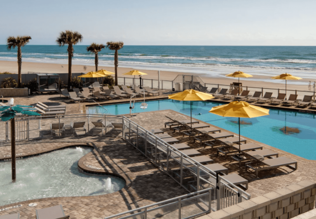 The pool area at Delta Hotels by Marriott Daytona Beach, Florida.