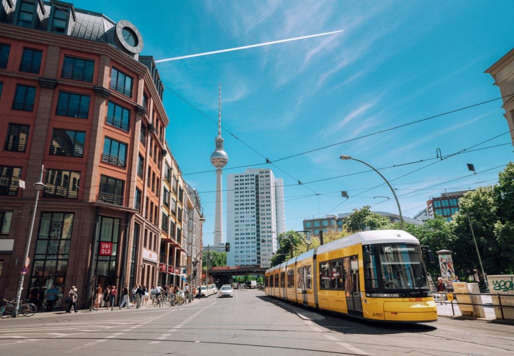 Tram in Berlin, Germany.