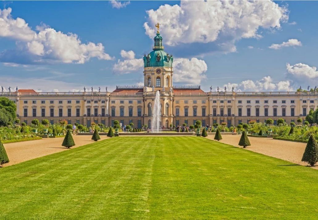 Charlottenburg Palace with green landscape in front of it