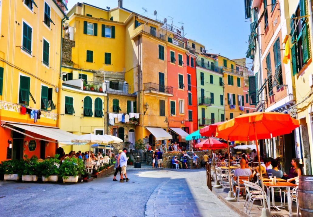 A colorful street in Cinque Terre