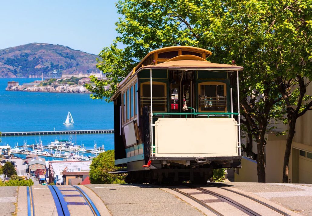 The tram in in San Francisco, California.