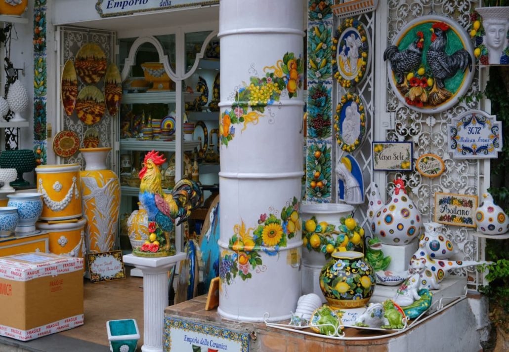 A souvenir shop in Positano