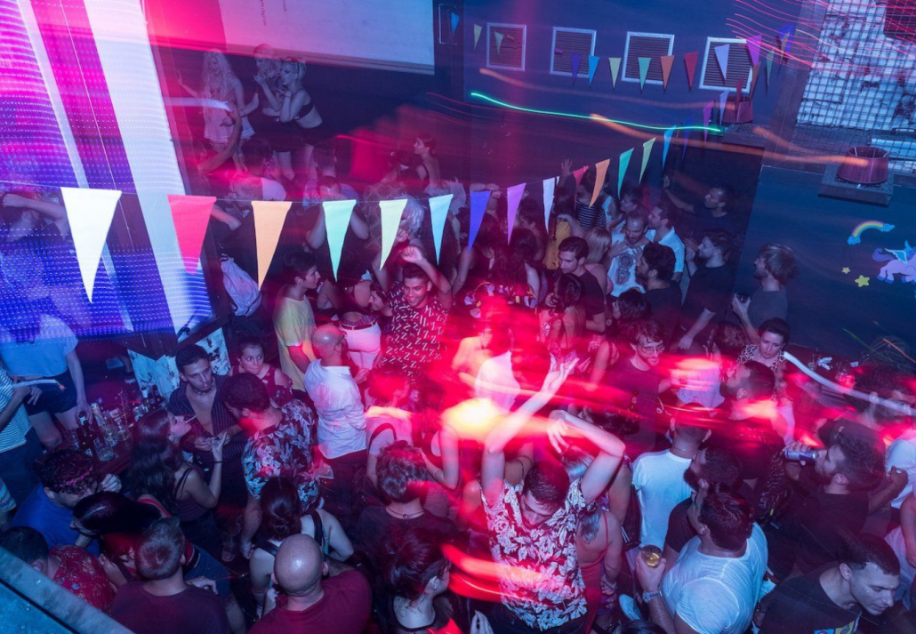 People dancing at Be Queer, Athens