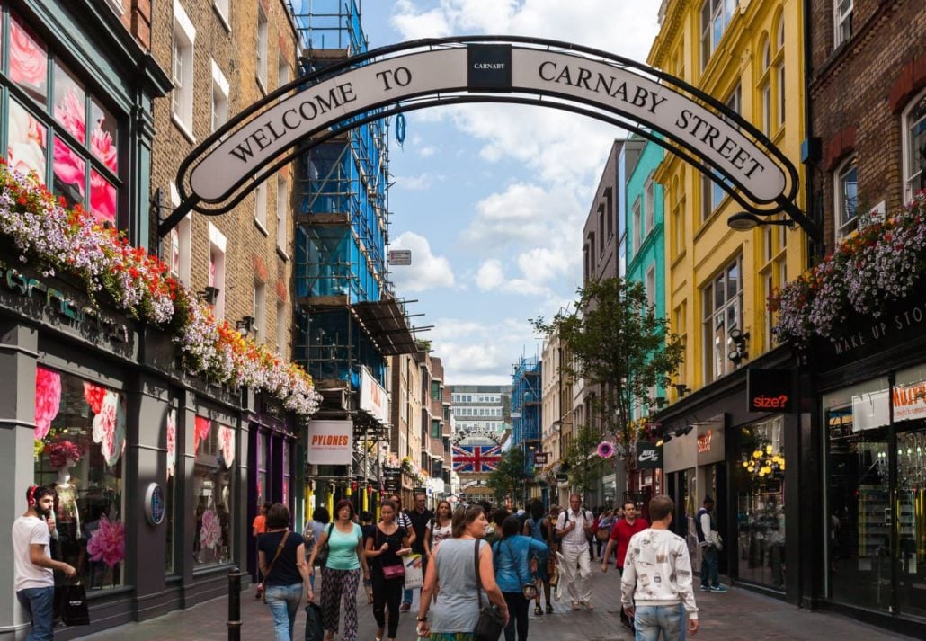 Carnaby Street, in London, England.