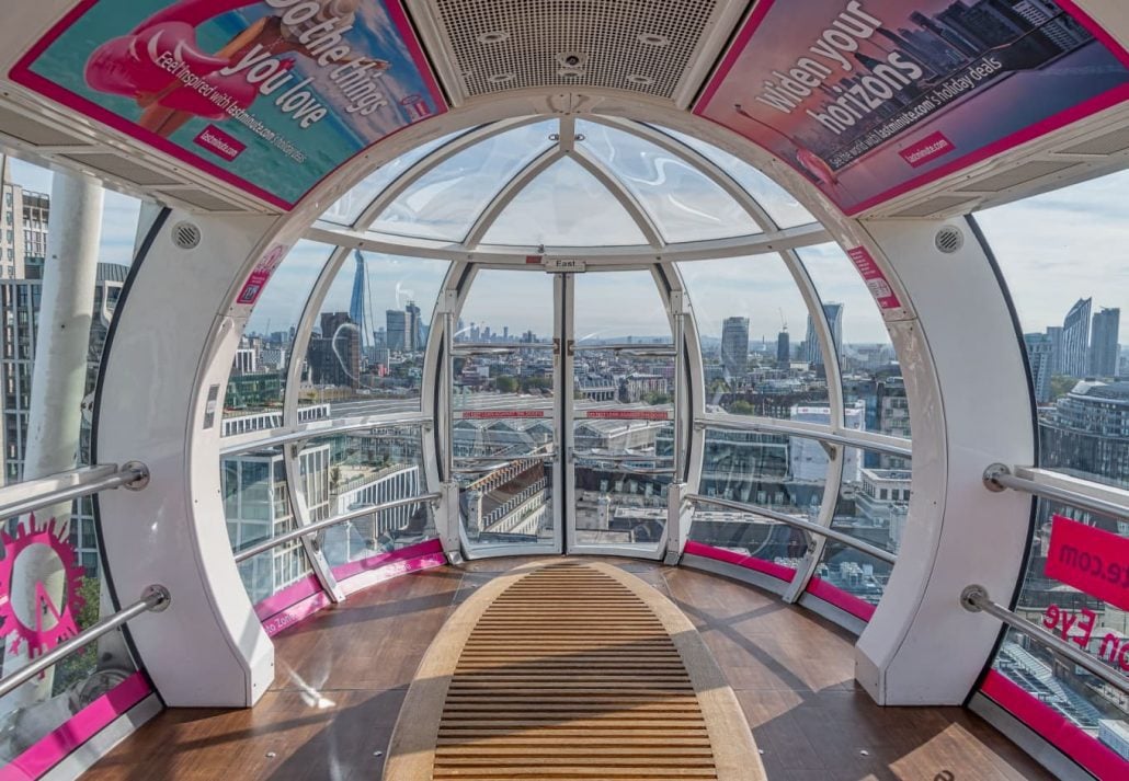 London Eye pod from the inside