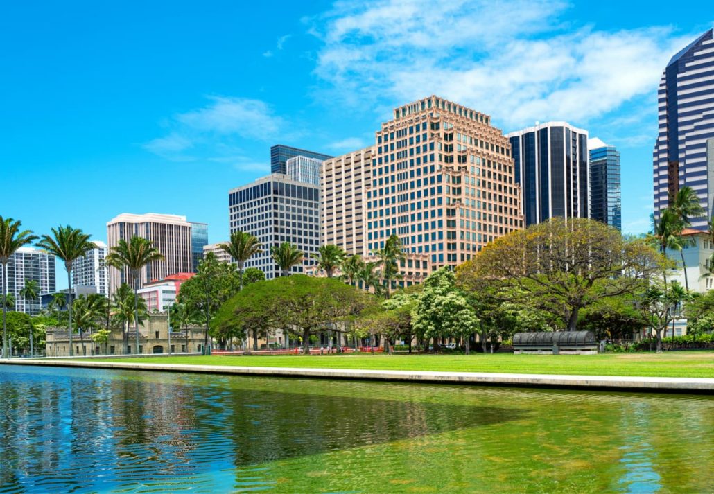 Downtown Honolulu skyscrapers