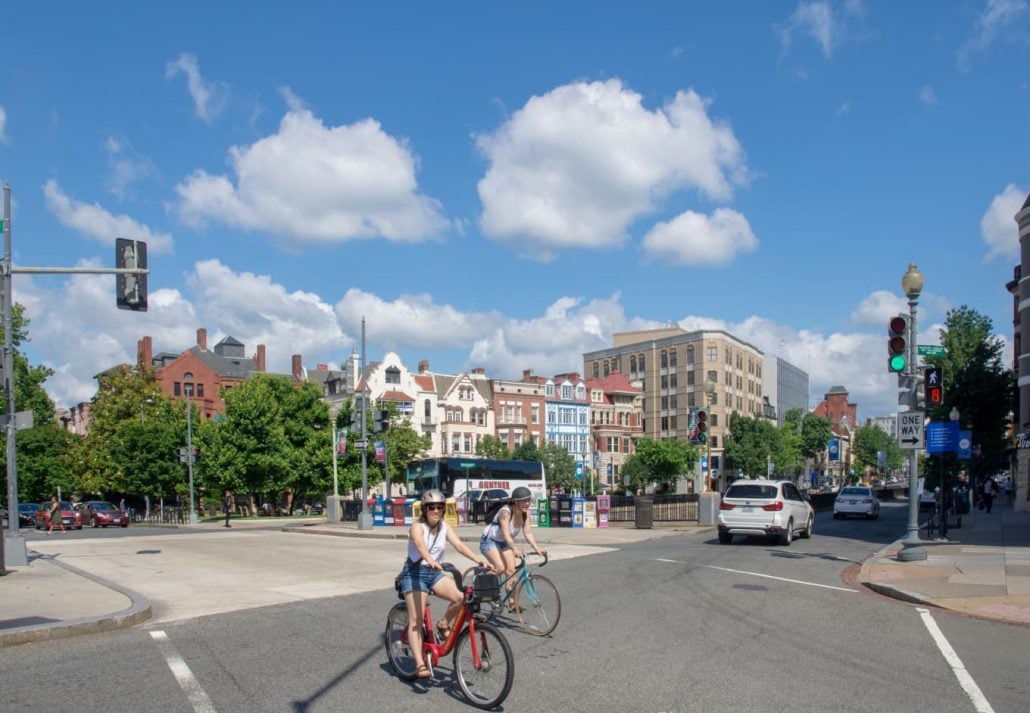 people biking in DC