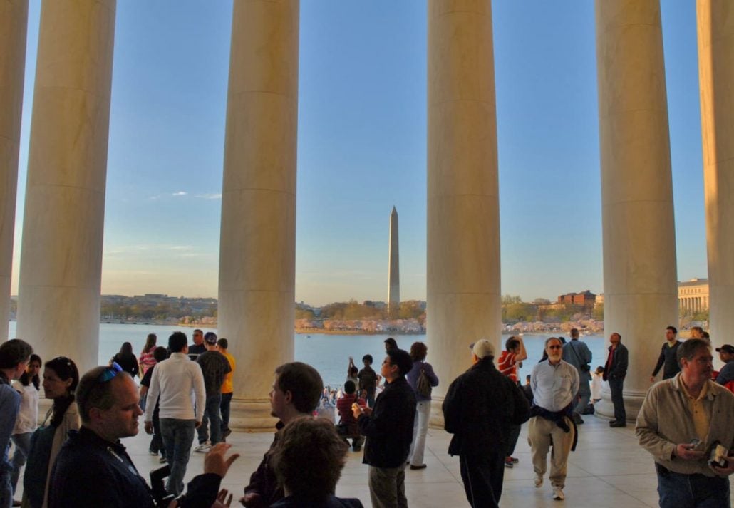 tourists visiting the National Mall