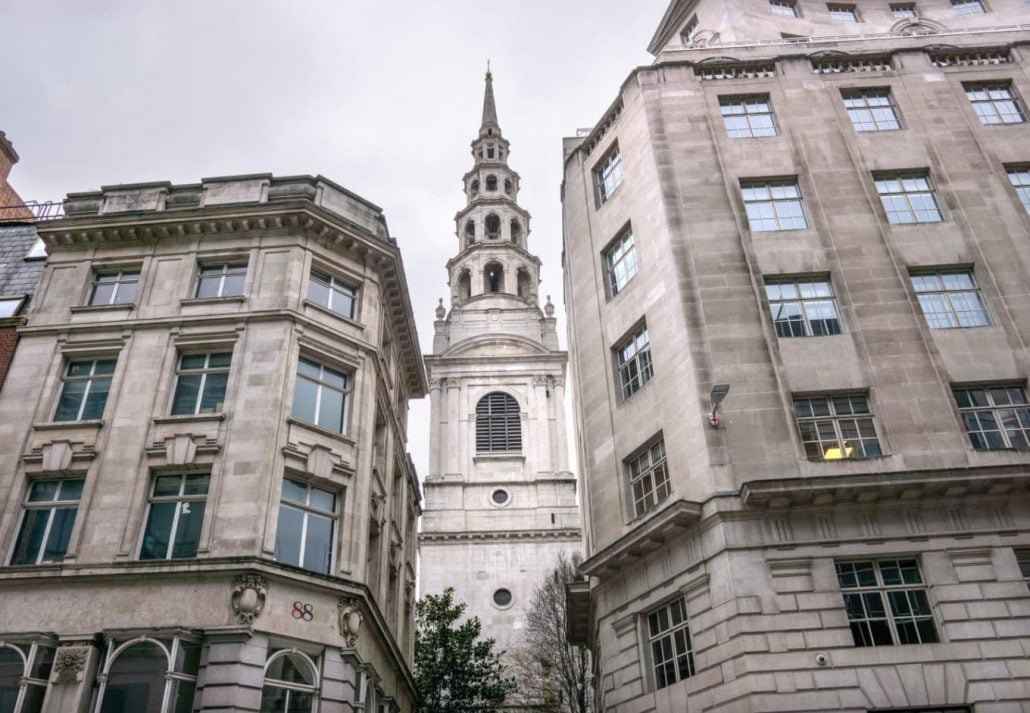 St Bride's Church, London, England.