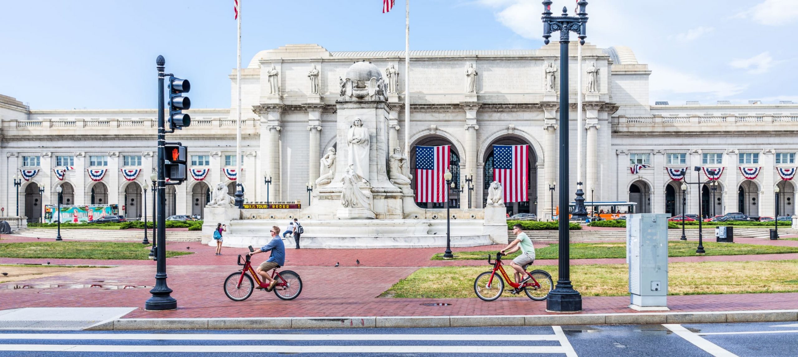 People biking in Washington DC