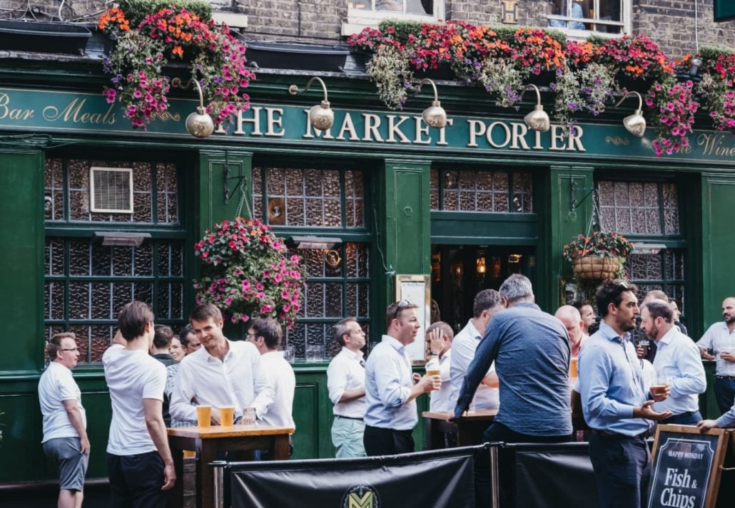 The Market Porter pub, in London, UK.