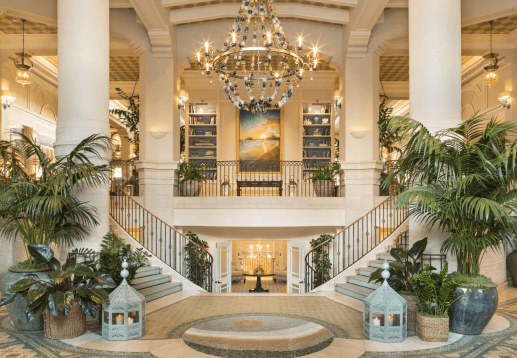The lobby of Casa del Mar, Santa Monica, California.