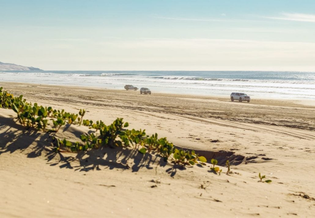 Cars in Oceano Dunes, Pismo Beach, California.