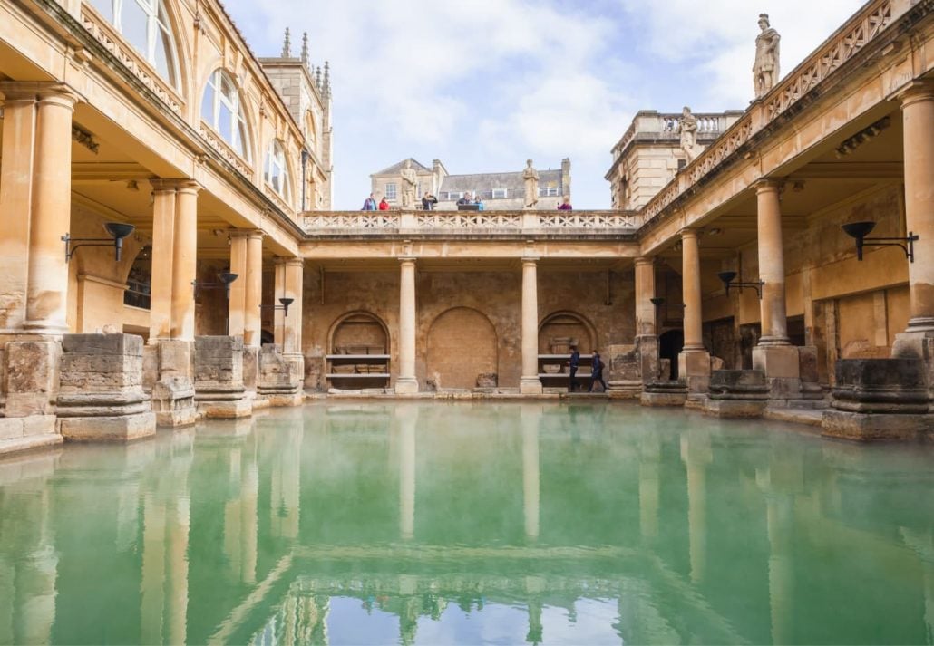The Roman Baths, in Bath, England.