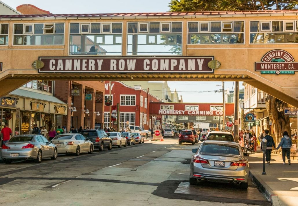 The Historical Cannery Row, a famous touristic destination in Monterey, California.