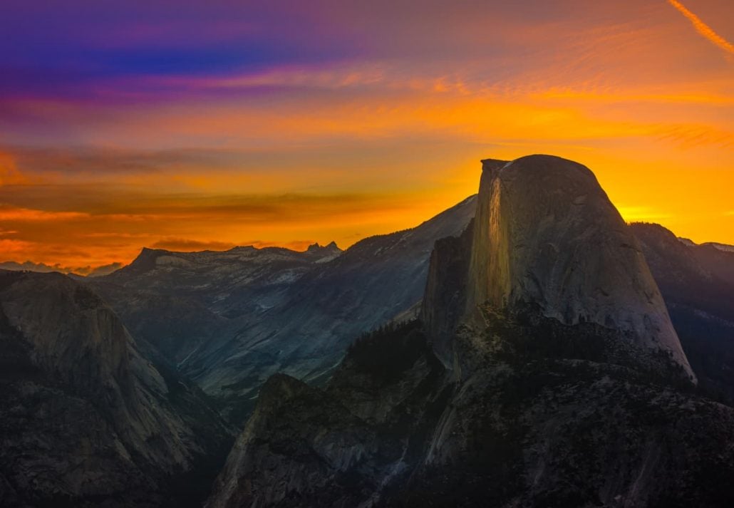 glacier point sunset yosemite