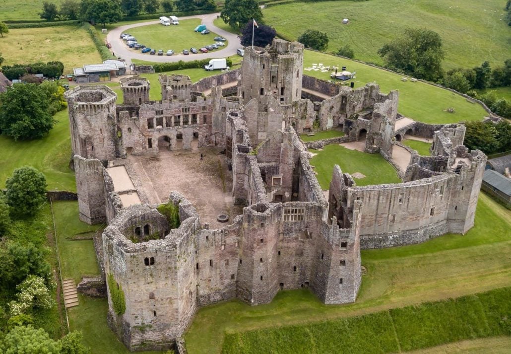 Raglan Castle, Wales, UK.