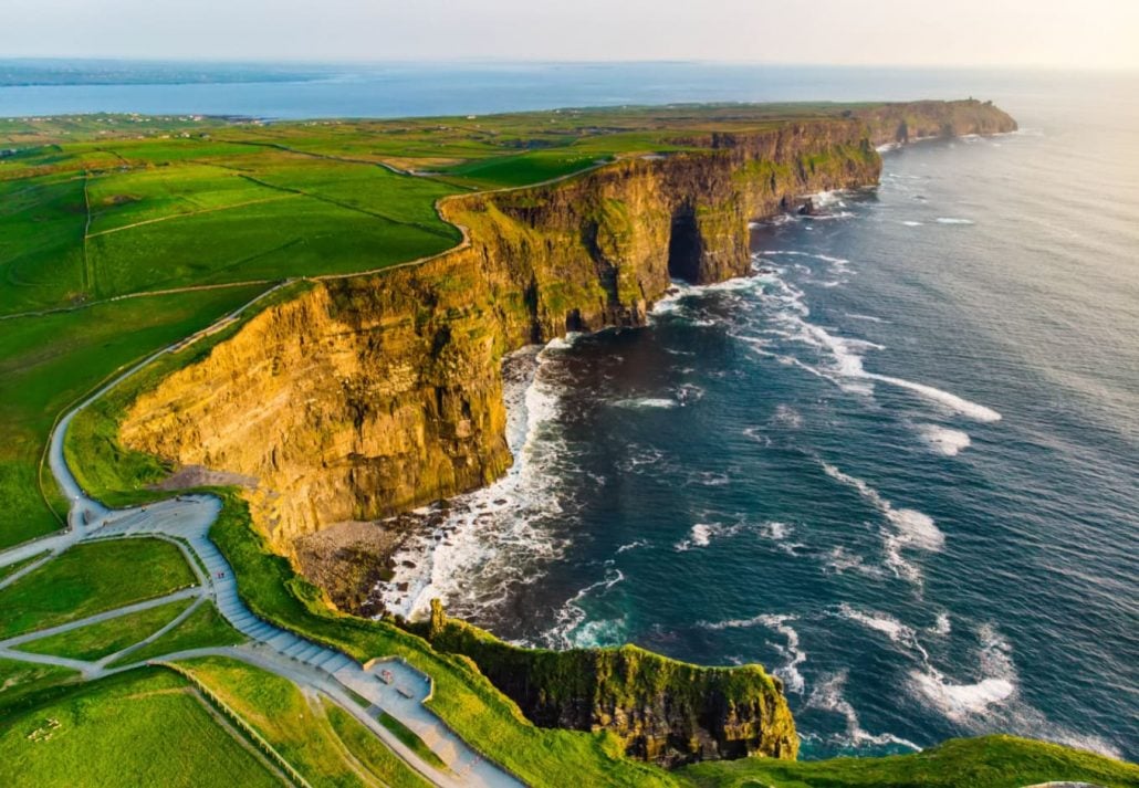 Cliffs of Moher UNESCO Global Geopark, in Ireland, UK.