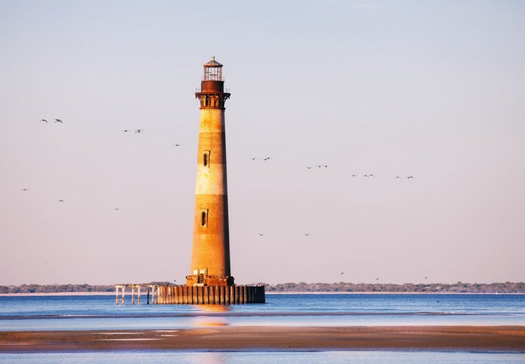 Morris Island Lighthouse, Charleston, SC, USA.
