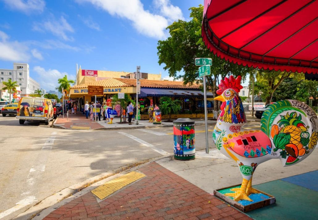 The colorful Little Havana neighborhood in Miami, Florida, USA.