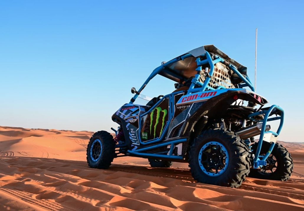 a dune buggy in a desert