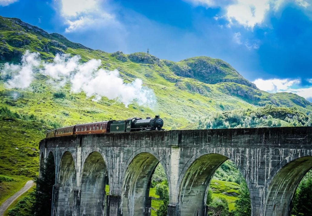 The Jacobite steam train seen in Harry Potter movies